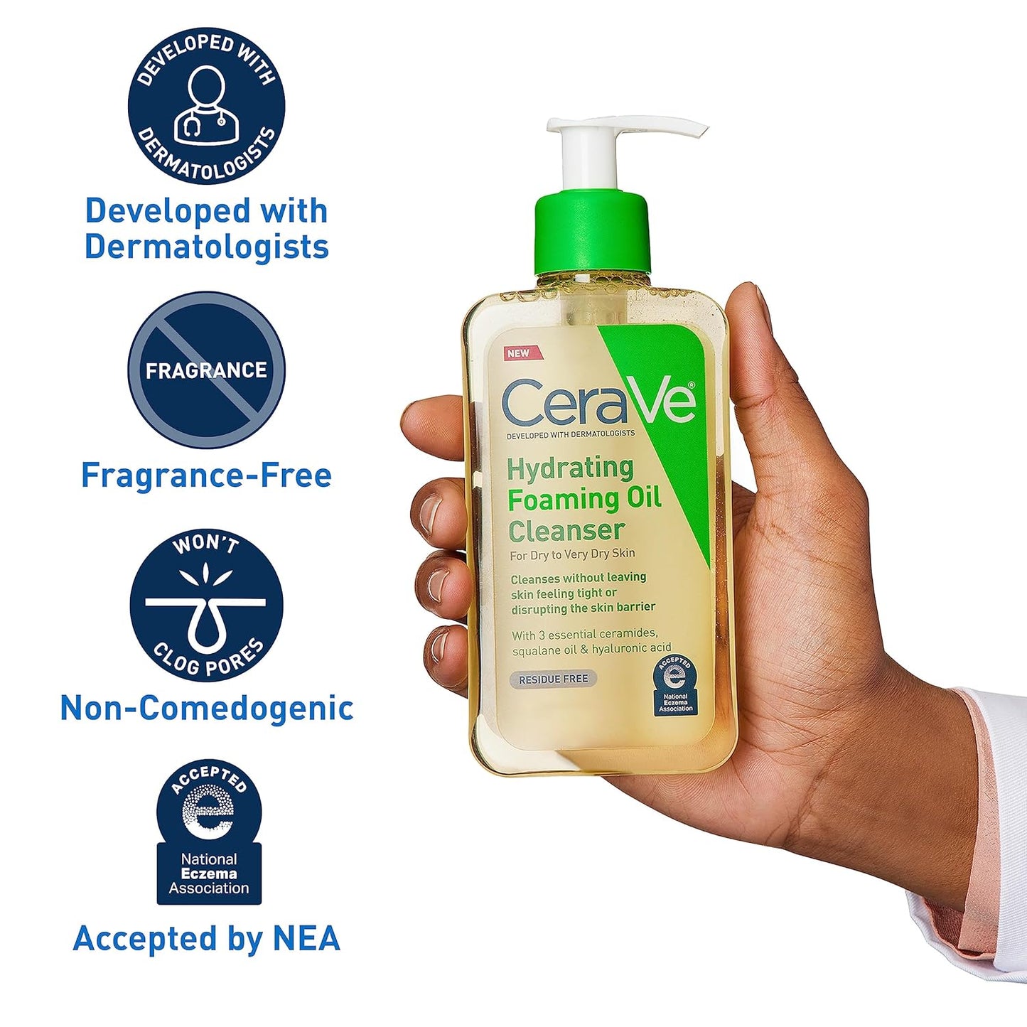 CeraVe Hydrating Foaming Oil Cleanser for Dry Skin (8 fl oz)
