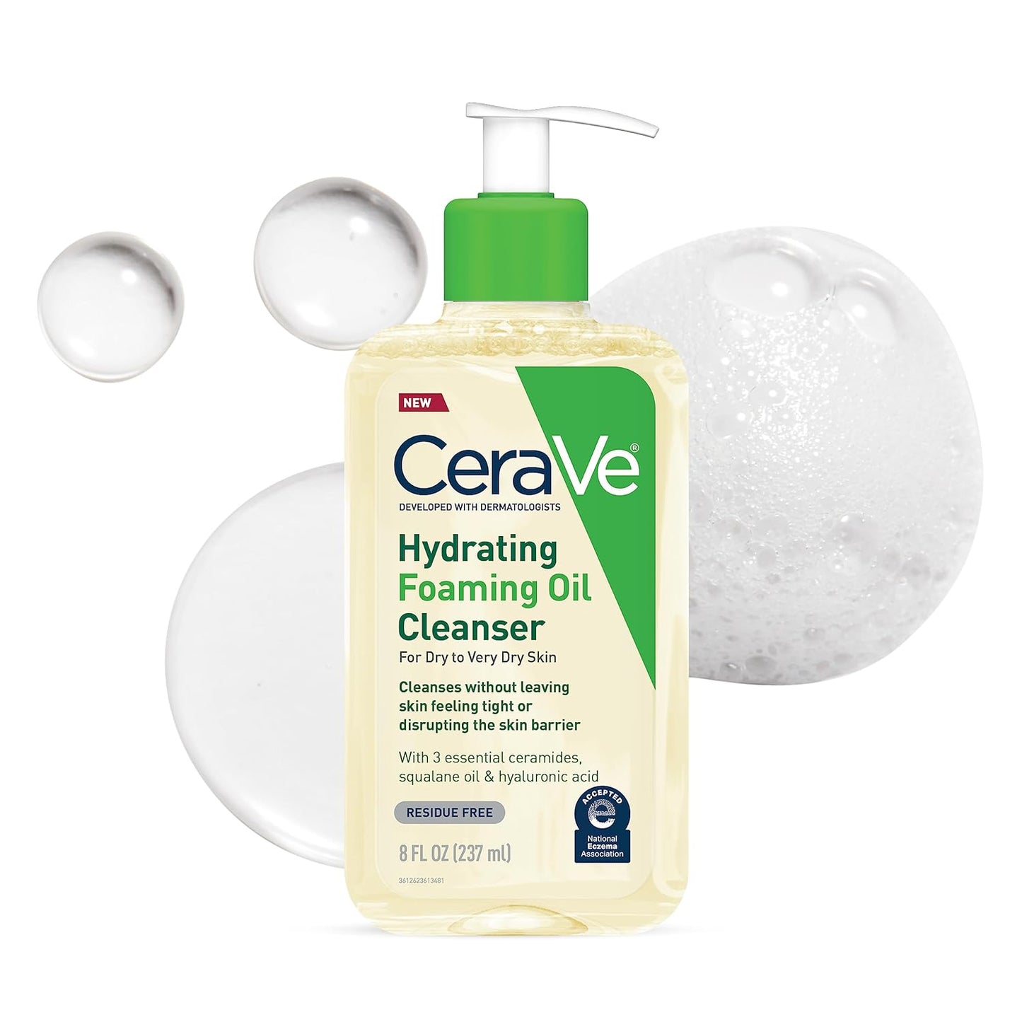 CeraVe Hydrating Foaming Oil Cleanser for Dry Skin (8 fl oz)
