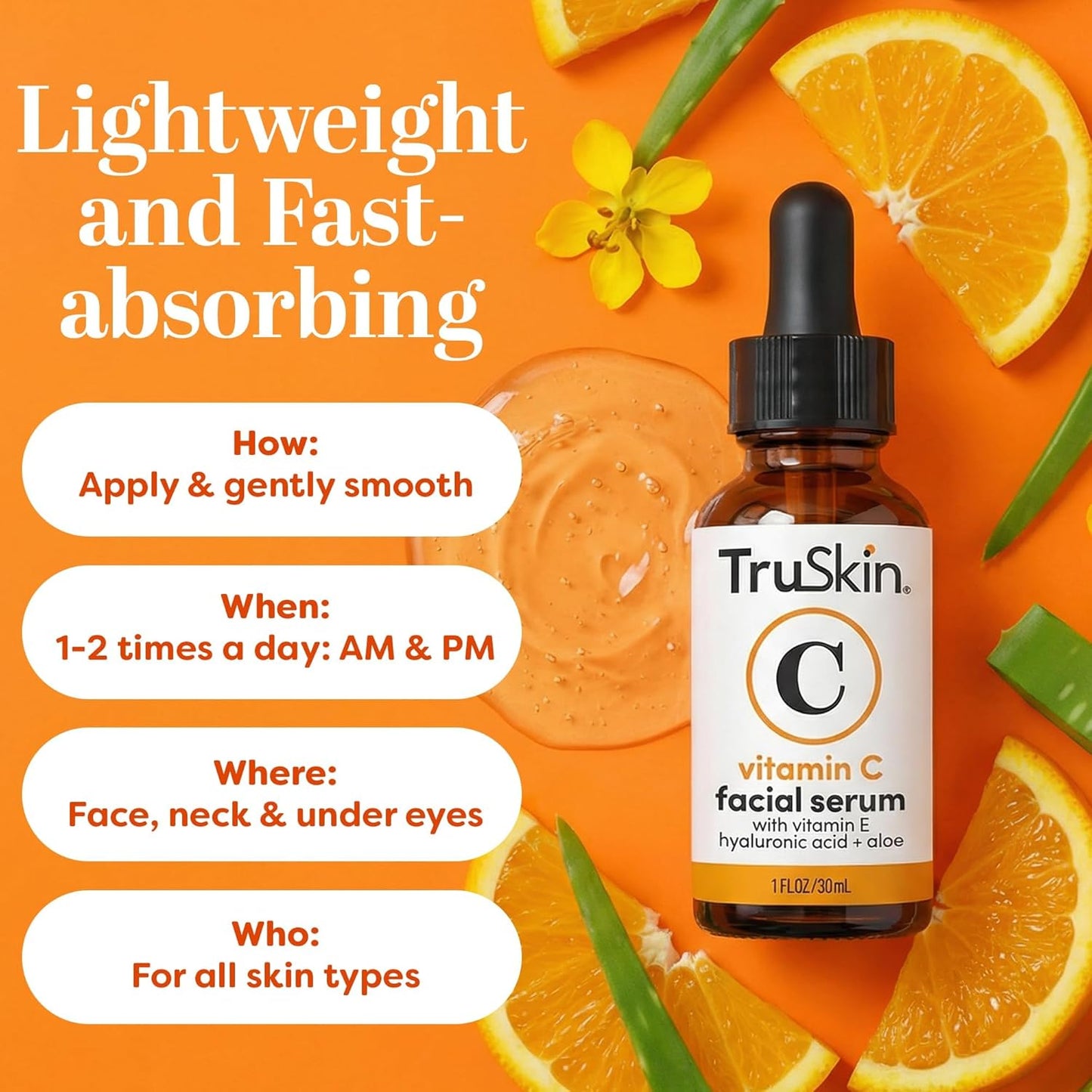 Vitamin C Anti-Aging Face Serum with Hyaluronic Acid (1 fl oz)