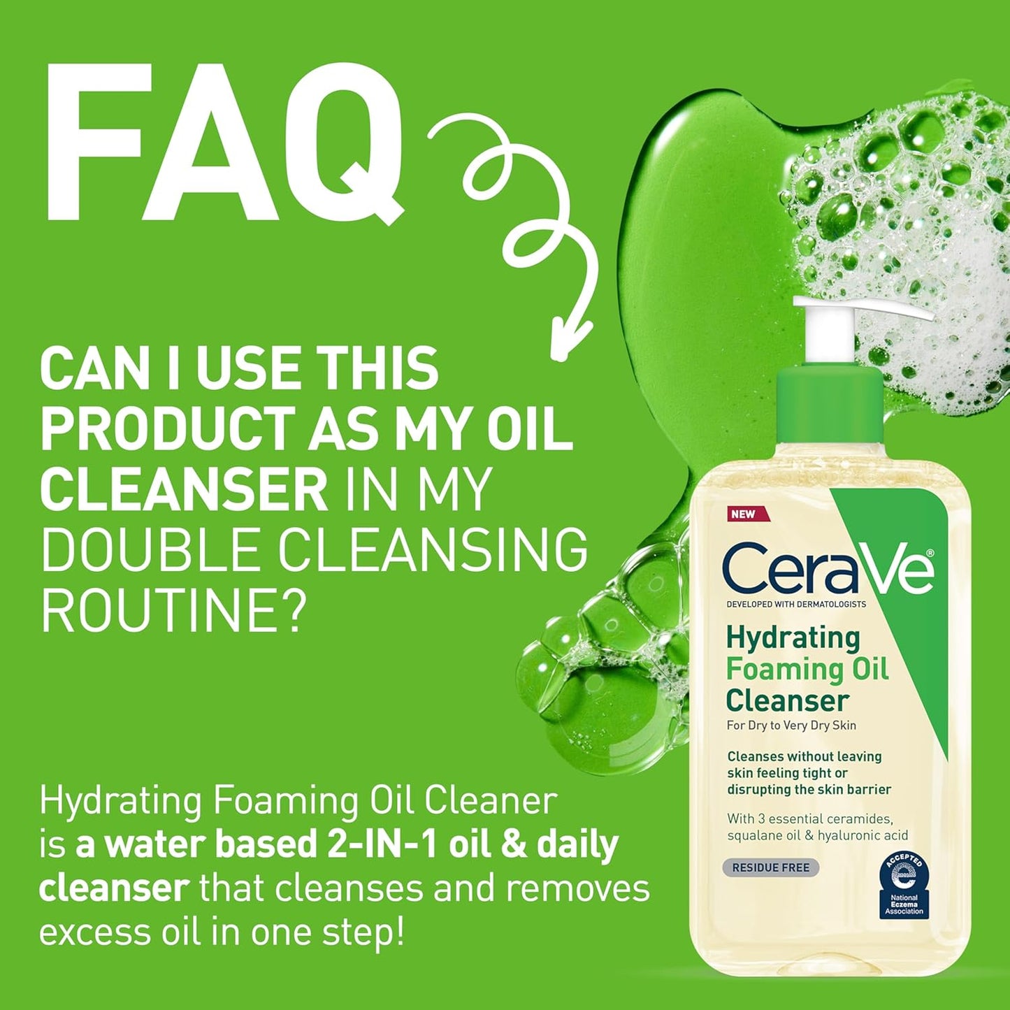 CeraVe Hydrating Foaming Oil Cleanser for Dry Skin (8 fl oz)
