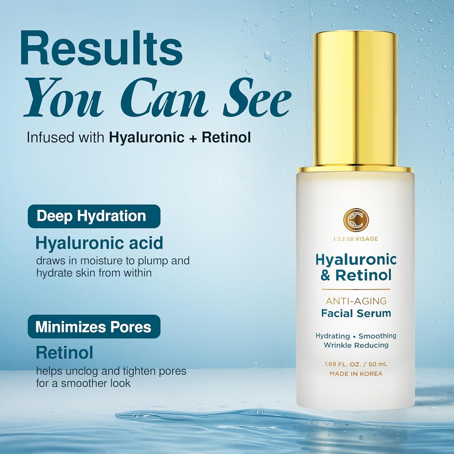 Hyaluronic Acid & Retinol Anti-Aging Face Serum (1.69 fl oz)