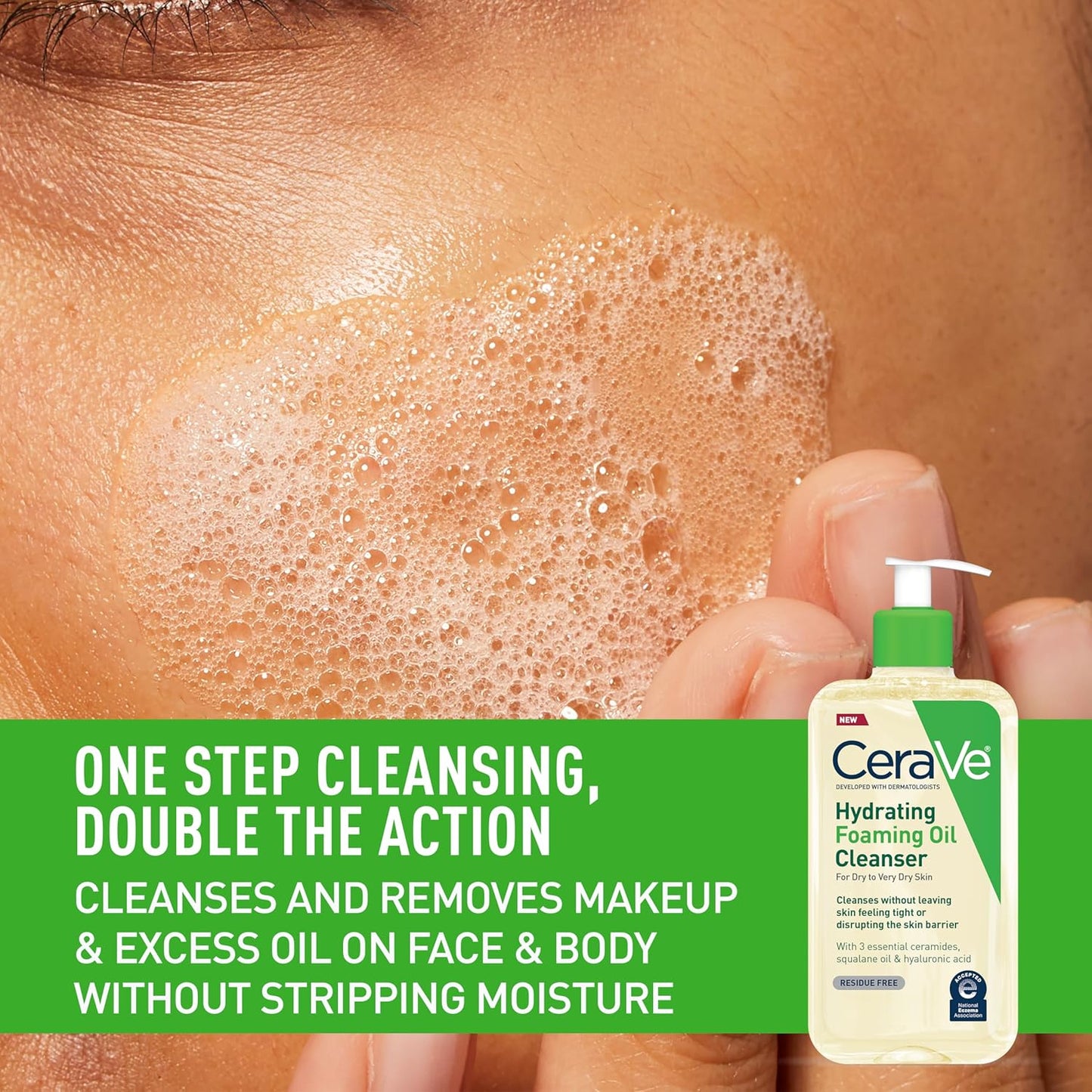 CeraVe Hydrating Foaming Oil Cleanser for Dry Skin (8 fl oz)